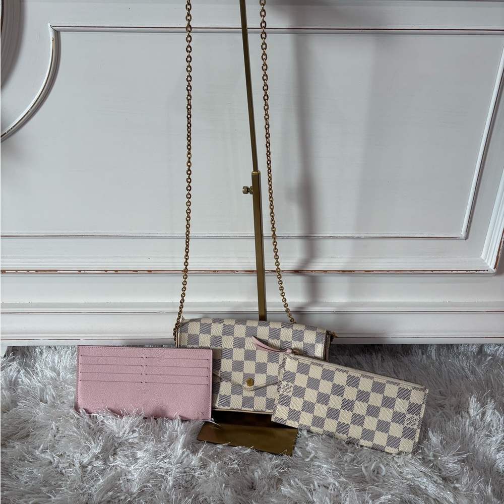 Louis Vuitton pochette felicie in the Damier azur canvas - Picture 2 of 13